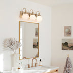 KICHLER 55151CPZ Hex 22.75 Inch 3 Light Vanity With Opal Glass In Champagne Bronze