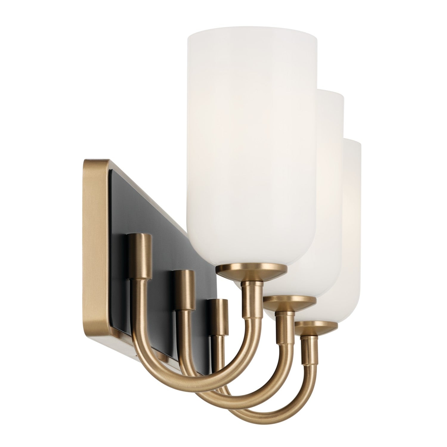 KICHLER 55163CPZ Solia 24 Inch 3 Light Vanity With Opal Glass In Champagne Bronze With Black