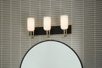 KICHLER 55163CPZ Solia 24 Inch 3 Light Vanity With Opal Glass In Champagne Bronze With Black