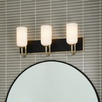 KICHLER 55163CPZ Solia 24 Inch 3 Light Vanity With Opal Glass In Champagne Bronze With Black
