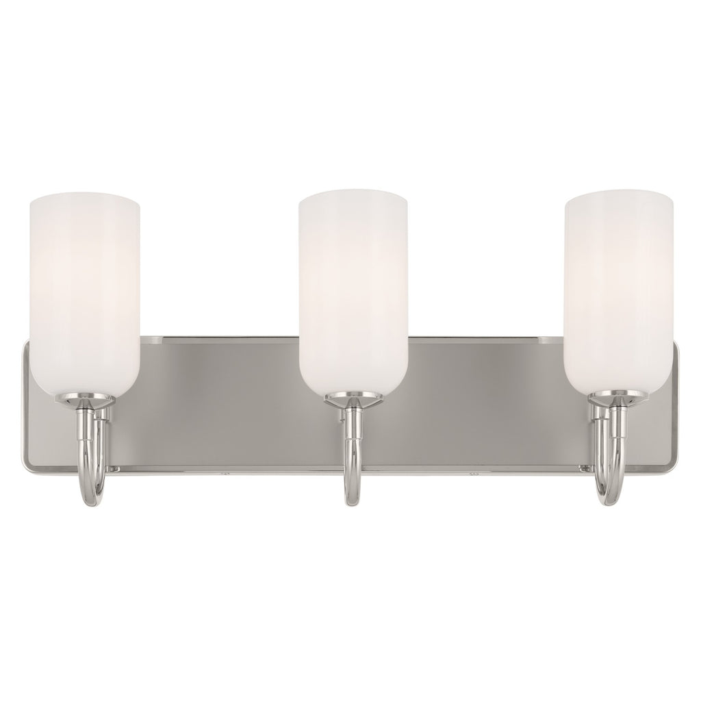 KICHLER 55163PN Solia 24 Inch 3 Light Vanity With Opal Glass In Polished Nickel With Stain Nickel