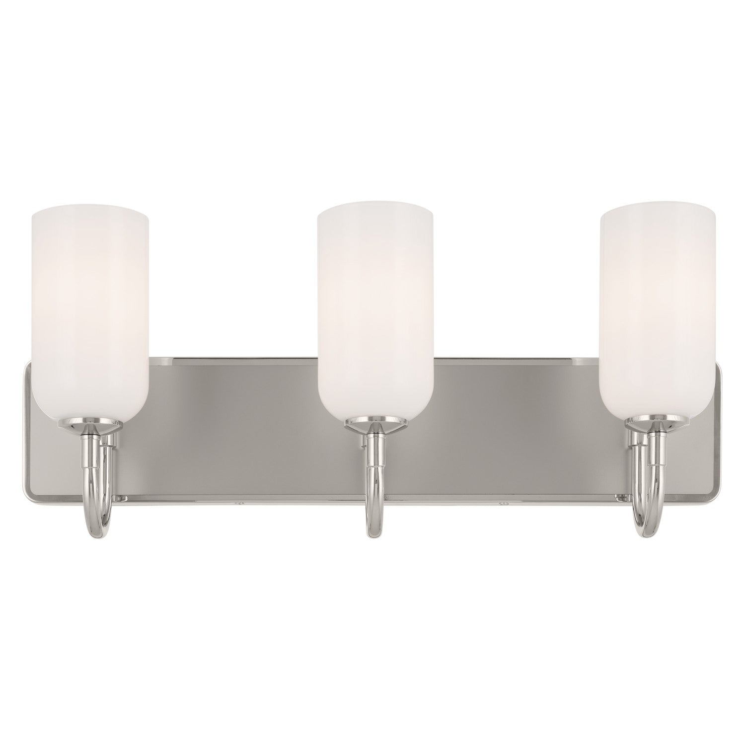 KICHLER 55163PN Solia 24 Inch 3 Light Vanity With Opal Glass In Polished Nickel With Stain Nickel