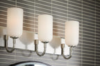 KICHLER 55163PN Solia 24 Inch 3 Light Vanity With Opal Glass In Polished Nickel With Stain Nickel