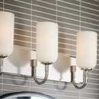KICHLER 55163PN Solia 24 Inch 3 Light Vanity With Opal Glass In Polished Nickel With Stain Nickel