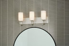 KICHLER 55163PN Solia 24 Inch 3 Light Vanity With Opal Glass In Polished Nickel With Stain Nickel
