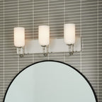 KICHLER 55163PN Solia 24 Inch 3 Light Vanity With Opal Glass In Polished Nickel With Stain Nickel