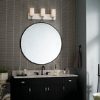 KICHLER 55163PN Solia 24 Inch 3 Light Vanity With Opal Glass In Polished Nickel With Stain Nickel