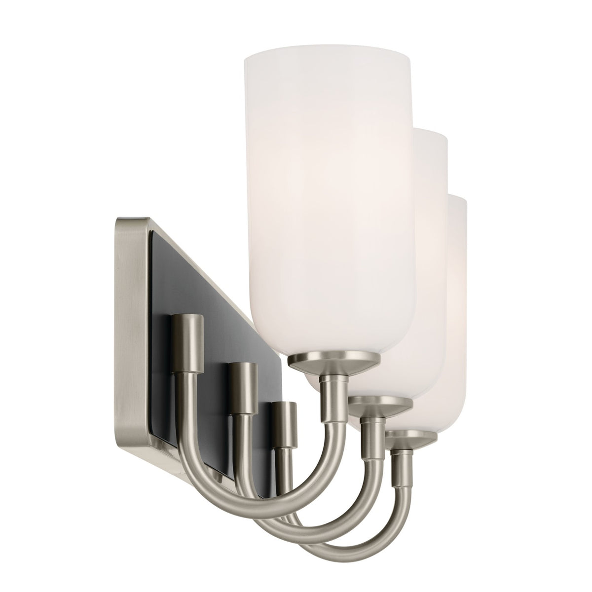 KICHLER 55163NI Solia 24 Inch 3 Light Vanity With Opal Glass In Brushed Nickel With Black