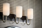 KICHLER 55163NI Solia 24 Inch 3 Light Vanity With Opal Glass In Brushed Nickel With Black