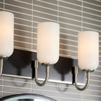 KICHLER 55163NI Solia 24 Inch 3 Light Vanity With Opal Glass In Brushed Nickel With Black