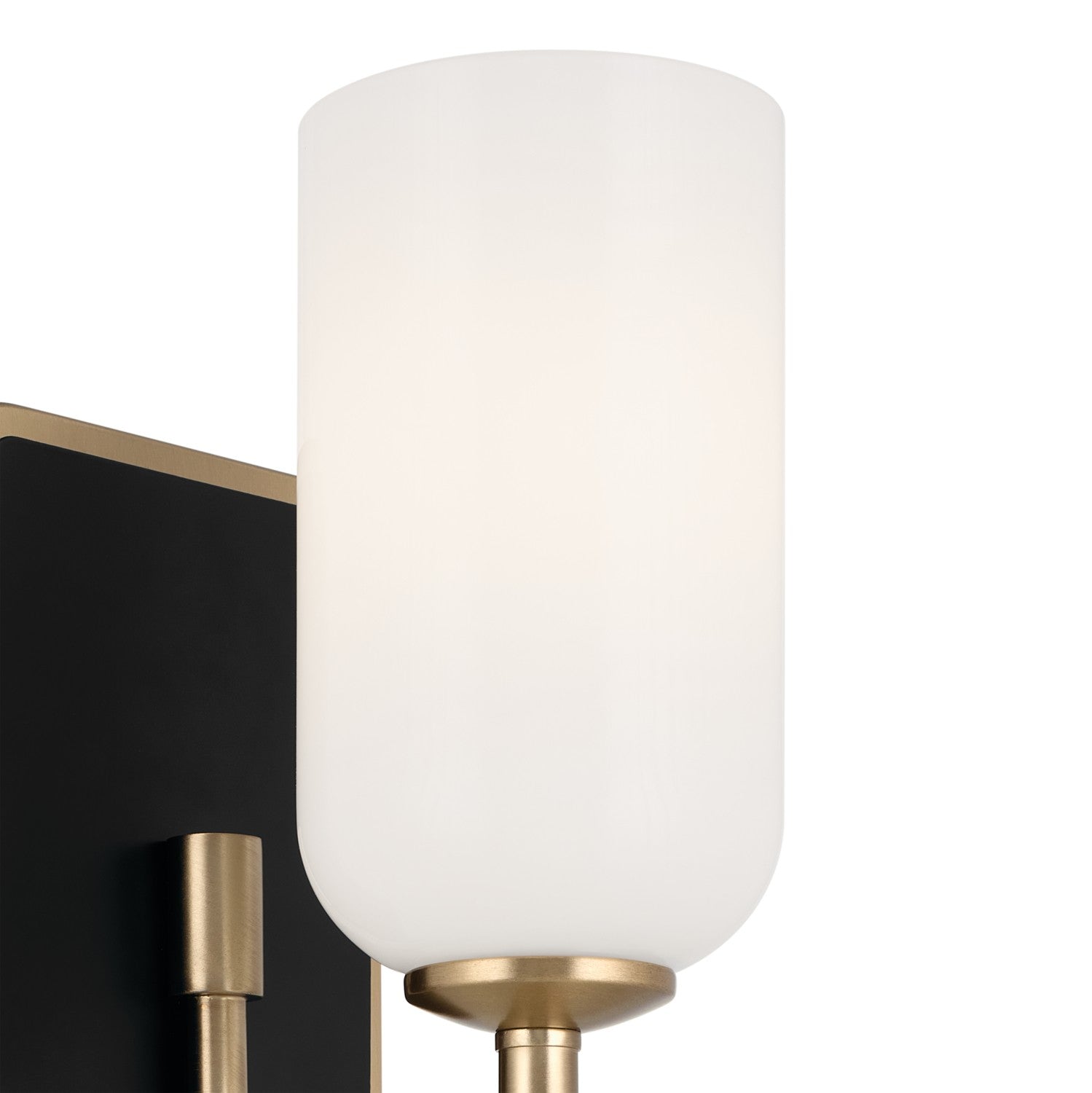 KICHLER 55161CPZ Solia 13.5 Inch 1 Light Wall Sconce With Opal Glass In Champagne Bronze With Black