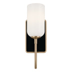 KICHLER 55161CPZ Solia 13.5 Inch 1 Light Wall Sconce With Opal Glass In Champagne Bronze With Black