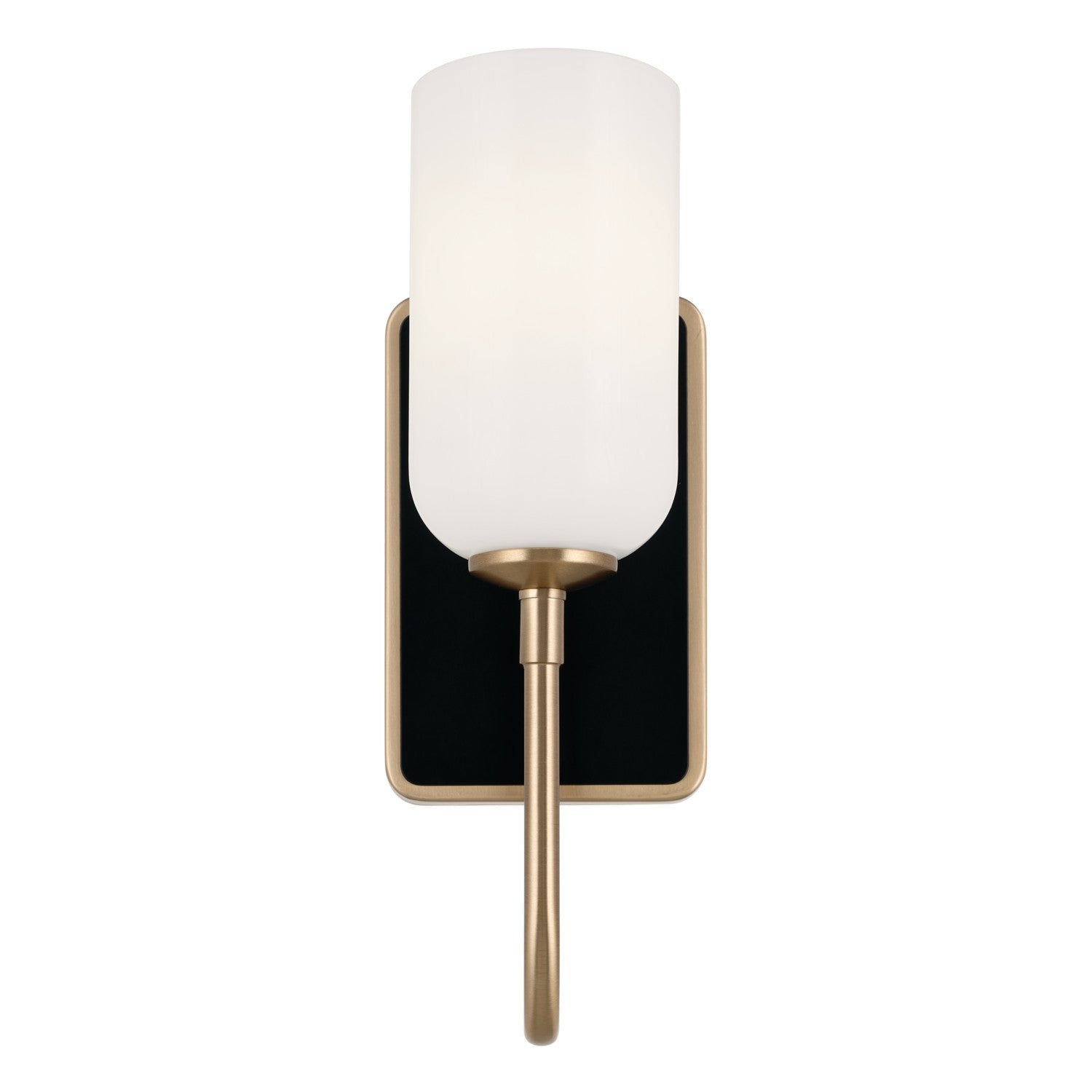 KICHLER 55161CPZ Solia 13.5 Inch 1 Light Wall Sconce With Opal Glass In Champagne Bronze With Black