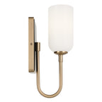 KICHLER 55161CPZ Solia 13.5 Inch 1 Light Wall Sconce With Opal Glass In Champagne Bronze With Black