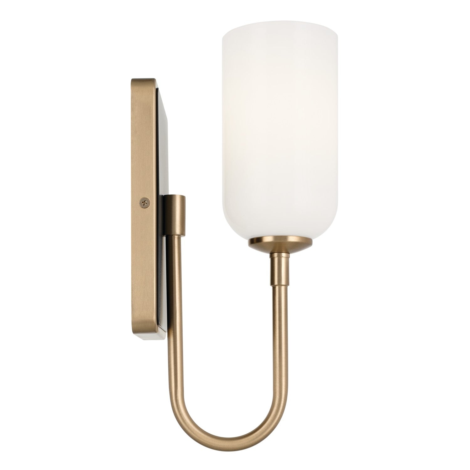 KICHLER 55161CPZ Solia 13.5 Inch 1 Light Wall Sconce With Opal Glass In Champagne Bronze With Black