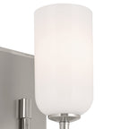 KICHLER 55161PN Solia 13.5 Inch 1 Light Wall Sconce With Opal Glass In Polished Nickel With Stain Nickel