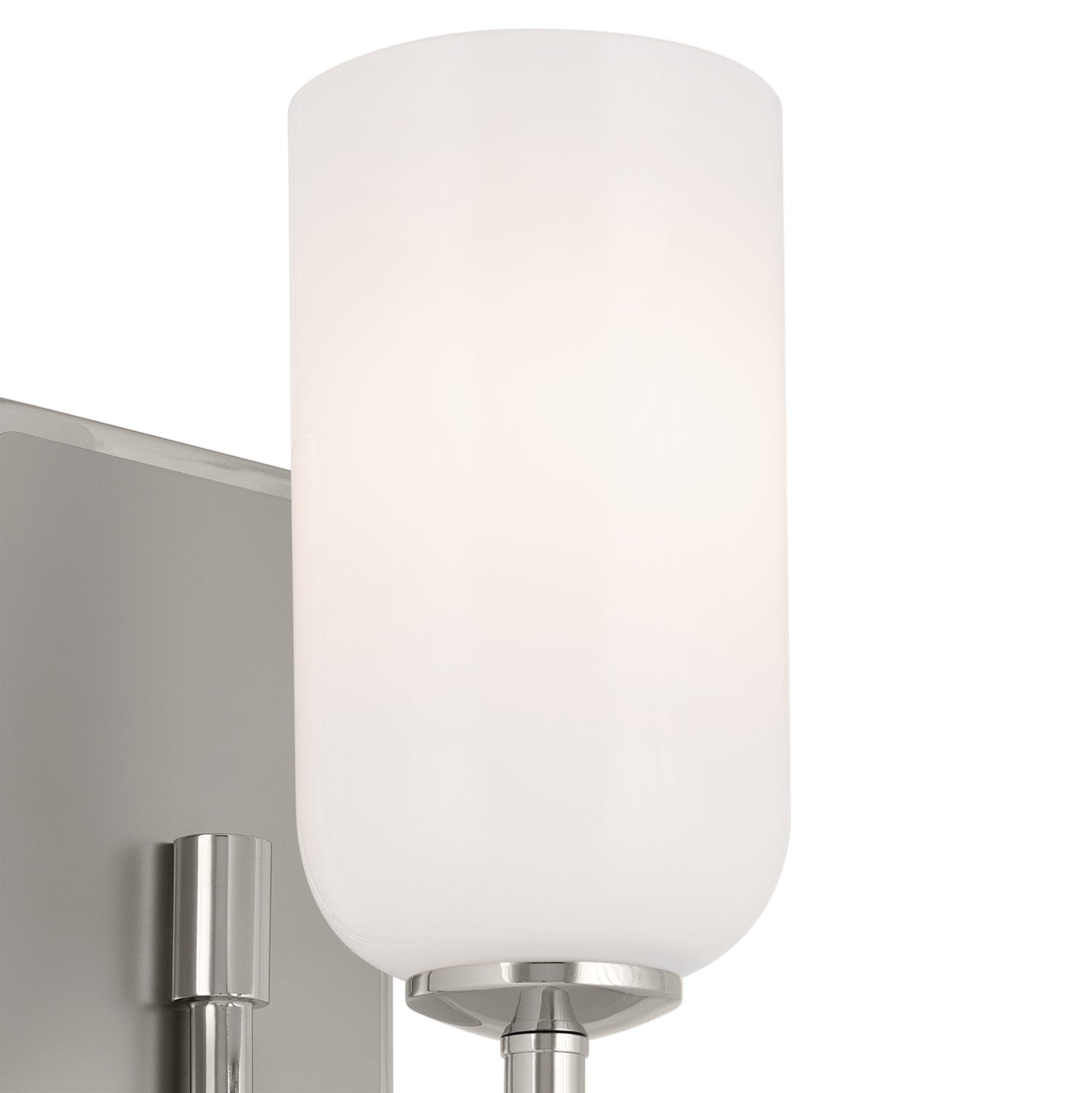 KICHLER 55161PN Solia 13.5 Inch 1 Light Wall Sconce With Opal Glass In Polished Nickel With Stain Nickel