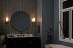 KICHLER 55161PN Solia 13.5 Inch 1 Light Wall Sconce With Opal Glass In Polished Nickel With Stain Nickel