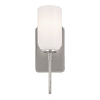 KICHLER 55161PN Solia 13.5 Inch 1 Light Wall Sconce With Opal Glass In Polished Nickel With Stain Nickel