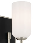 KICHLER 55161NI Solia 13.5 Inch 1 Light Wall Sconce With Opal Glass In Brushed Nickel With Black