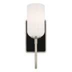 KICHLER 55161NI Solia 13.5 Inch 1 Light Wall Sconce With Opal Glass In Brushed Nickel With Black