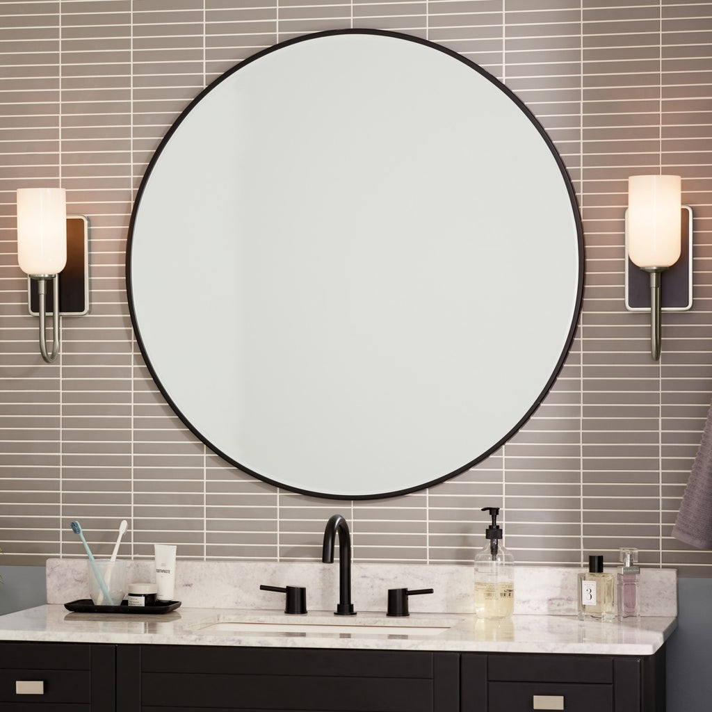 KICHLER 55161NI Solia 13.5 Inch 1 Light Wall Sconce With Opal Glass In Brushed Nickel With Black