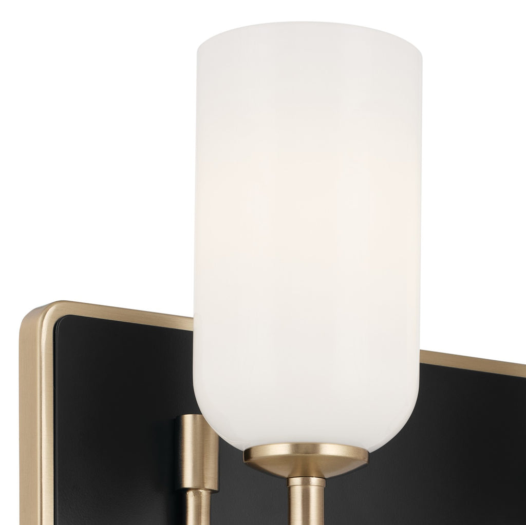 KICHLER 55162CPZ Solia 14.25 Inch 2 Light Vanity With Opal Glass In Champagne Bronze With Black