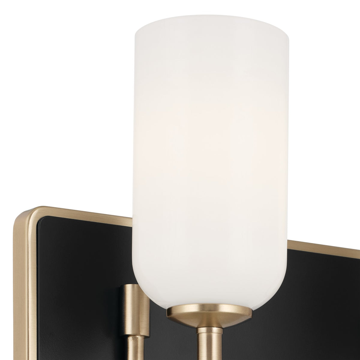 KICHLER 55162CPZ Solia 14.25 Inch 2 Light Vanity With Opal Glass In Champagne Bronze With Black