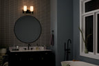 KICHLER 55162CPZ Solia 14.25 Inch 2 Light Vanity With Opal Glass In Champagne Bronze With Black
