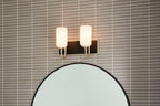 KICHLER 55162CPZ Solia 14.25 Inch 2 Light Vanity With Opal Glass In Champagne Bronze With Black