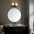 KICHLER 55162CPZ Solia 14.25 Inch 2 Light Vanity With Opal Glass In Champagne Bronze With Black