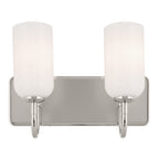 KICHLER 55162PN Solia 14.25 Inch 2 Light Vanity With Opal Glass In Polished Nickel With Stain Nickel