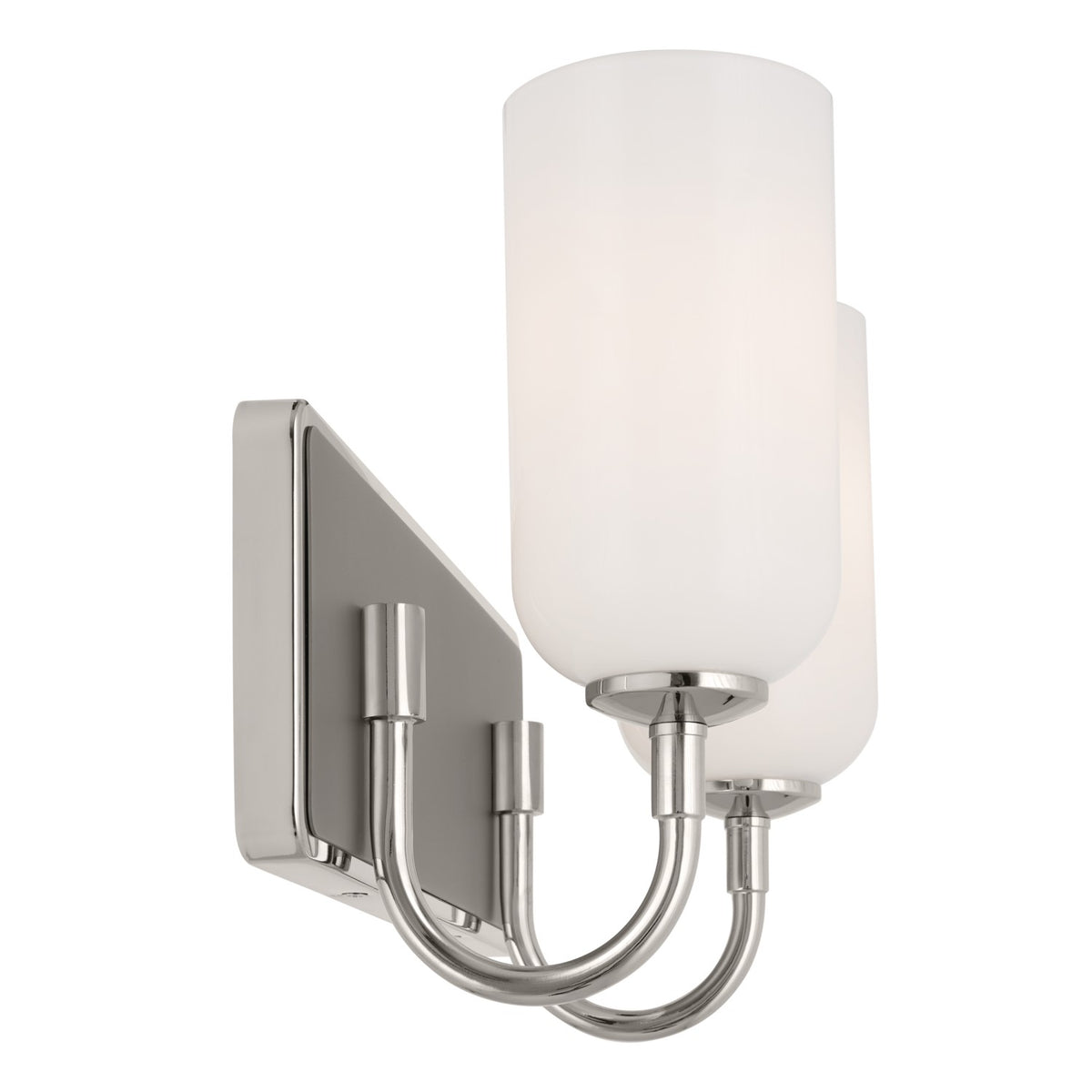 KICHLER 55162PN Solia 14.25 Inch 2 Light Vanity With Opal Glass In Polished Nickel With Stain Nickel