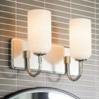 KICHLER 55162PN Solia 14.25 Inch 2 Light Vanity With Opal Glass In Polished Nickel With Stain Nickel