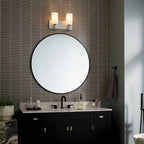 KICHLER 55162PN Solia 14.25 Inch 2 Light Vanity With Opal Glass In Polished Nickel With Stain Nickel