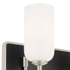KICHLER 55162NI Solia 14.25 Inch 2 Light Vanity With Opal Glass In Brushed Nickel With Black