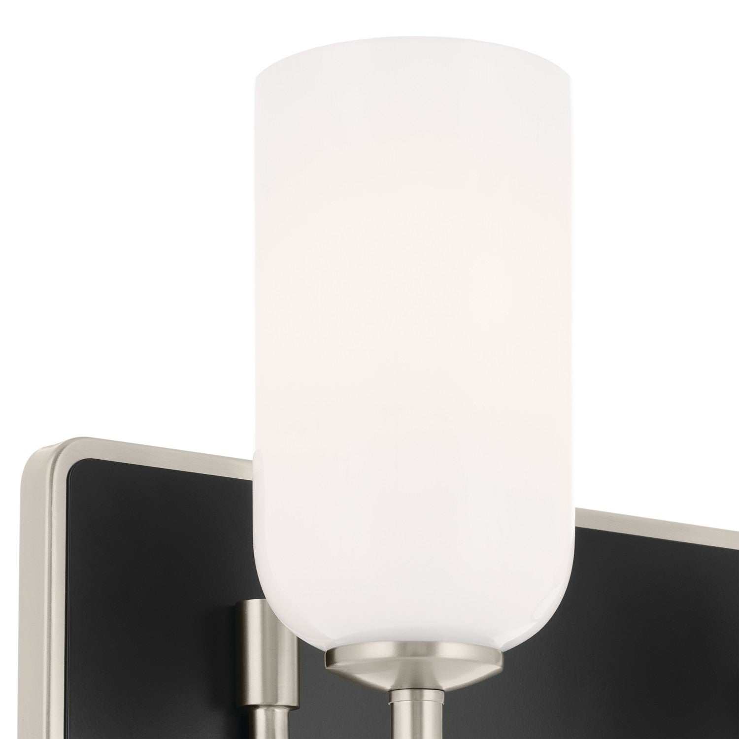 KICHLER 55162NI Solia 14.25 Inch 2 Light Vanity With Opal Glass In Brushed Nickel With Black