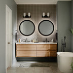 KICHLER 55162NI Solia 14.25 Inch 2 Light Vanity With Opal Glass In Brushed Nickel With Black