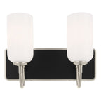 KICHLER 55162NI Solia 14.25 Inch 2 Light Vanity With Opal Glass In Brushed Nickel With Black