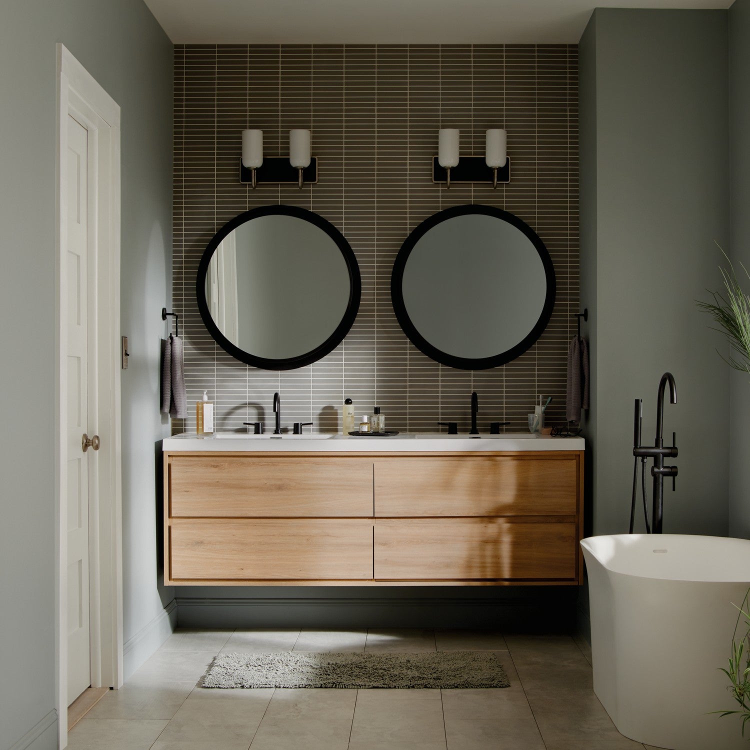 KICHLER 55162NI Solia 14.25 Inch 2 Light Vanity With Opal Glass In Brushed Nickel With Black