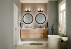 KICHLER 55162NI Solia 14.25 Inch 2 Light Vanity With Opal Glass In Brushed Nickel With Black