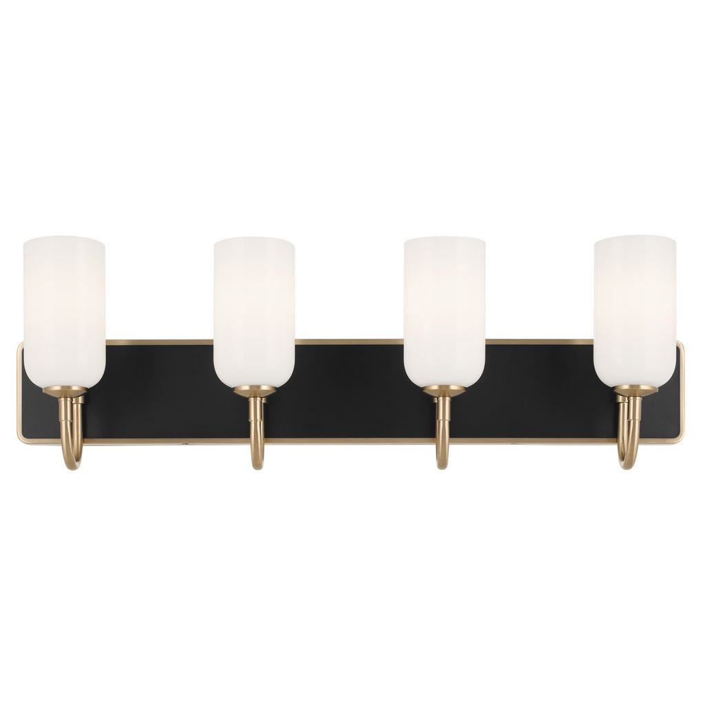 KICHLER 55164CPZ Solia 32 Inch 4 Light Vanity With Opal Glass In Champagne Bronze With Black