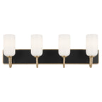 KICHLER 55164CPZ Solia 32 Inch 4 Light Vanity With Opal Glass In Champagne Bronze With Black