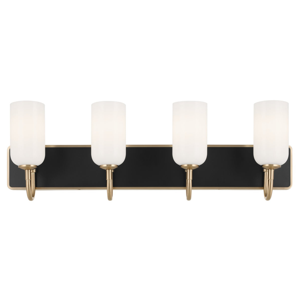 KICHLER 55164CPZ Solia 32 Inch 4 Light Vanity With Opal Glass In Champagne Bronze With Black