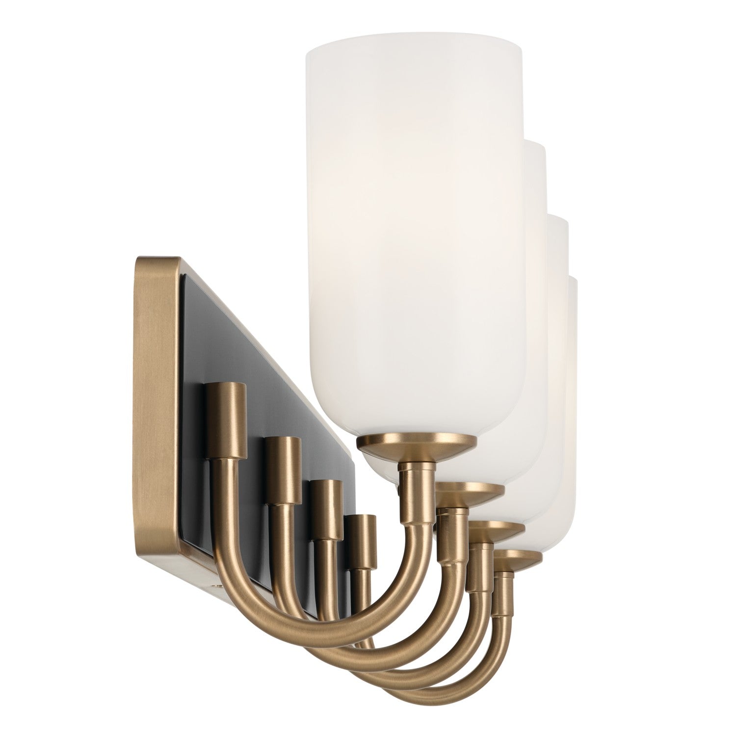 KICHLER 55164CPZ Solia 32 Inch 4 Light Vanity With Opal Glass In Champagne Bronze With Black