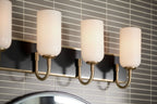 KICHLER 55164CPZ Solia 32 Inch 4 Light Vanity With Opal Glass In Champagne Bronze With Black