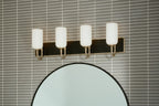 KICHLER 55164CPZ Solia 32 Inch 4 Light Vanity With Opal Glass In Champagne Bronze With Black