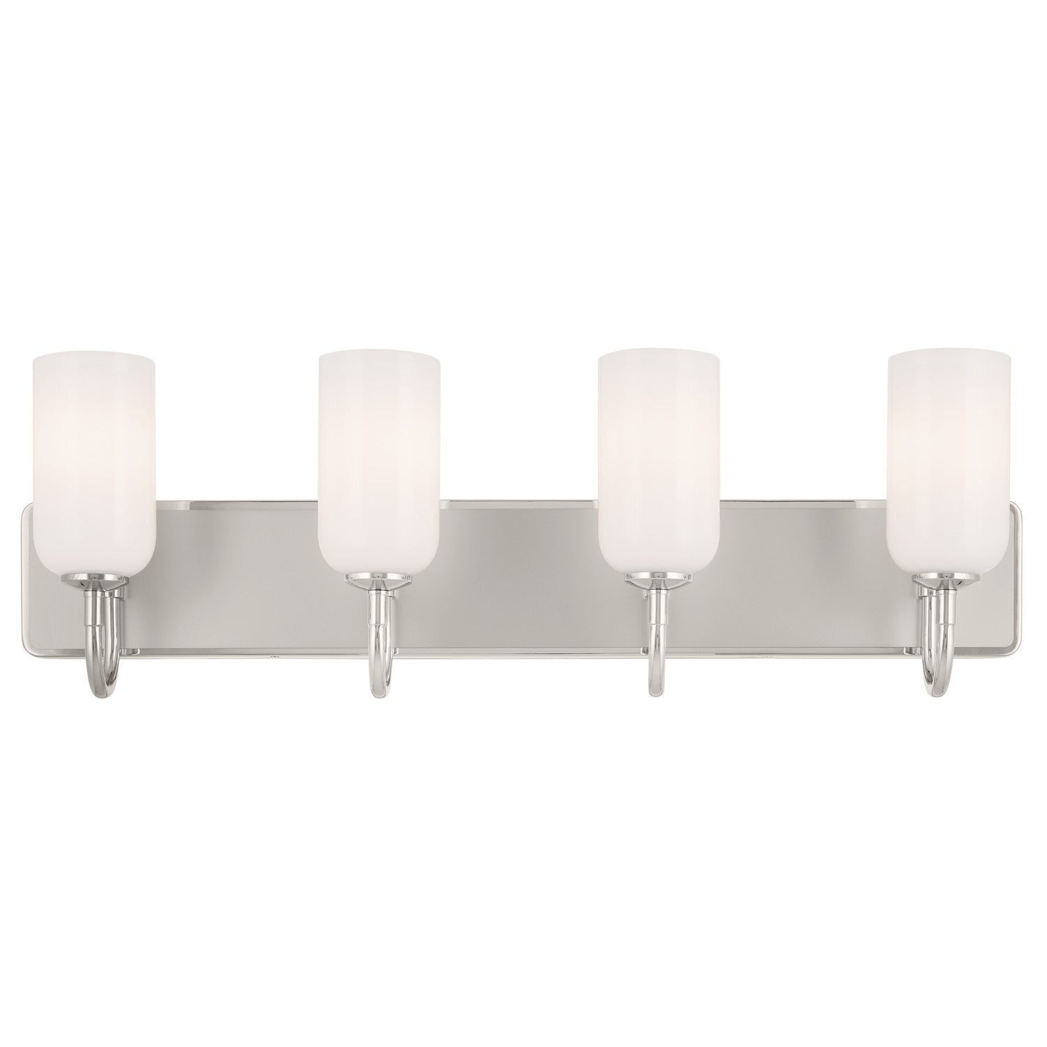 KICHLER 55164PN Solia 32 Inch 4 Light Vanity With Opal Glass In Polished Nickel With Stain Nickel
