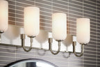 KICHLER 55164PN Solia 32 Inch 4 Light Vanity With Opal Glass In Polished Nickel With Stain Nickel