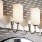 KICHLER 55164PN Solia 32 Inch 4 Light Vanity With Opal Glass In Polished Nickel With Stain Nickel